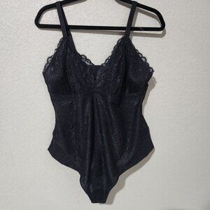 Yitty Smoothing Lace Tanga Bodysuit XXL/1X Iconic Black Adjustable Straps
